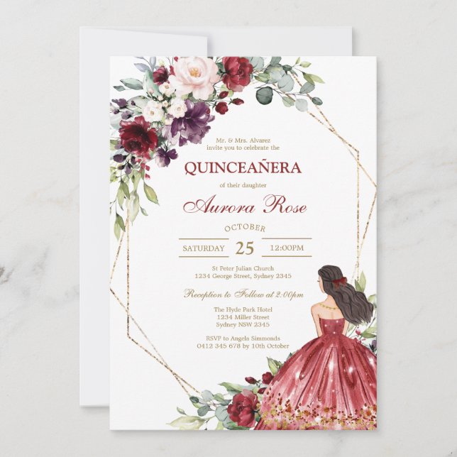 Invitación Modern Rustic Quinceanera Invitation (Anverso)