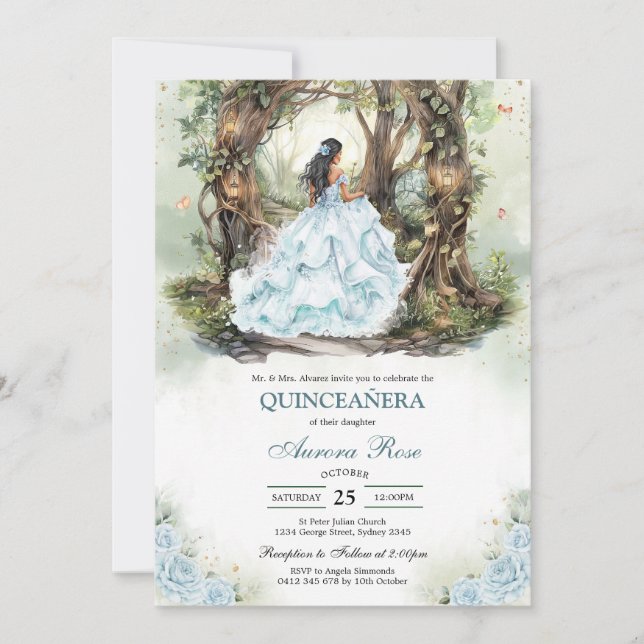 Invitación Modern Rustic Quinceanera Invitation (Anverso)