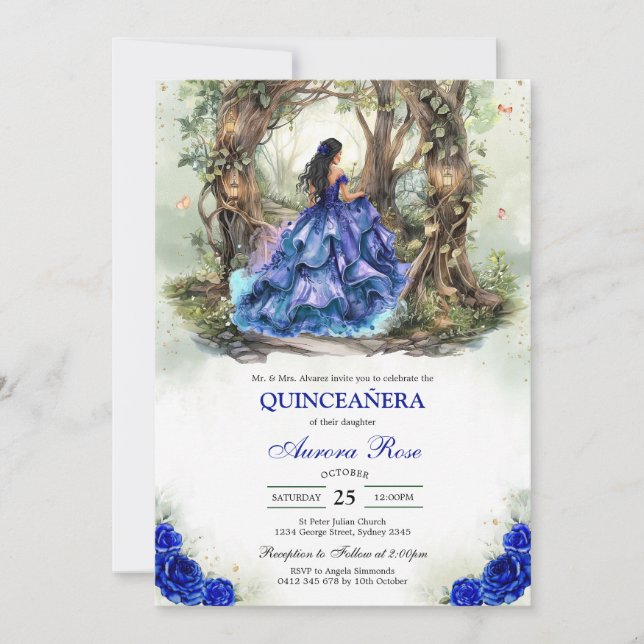 Invitación Modern Rustic Quinceanera Invitation (Anverso)