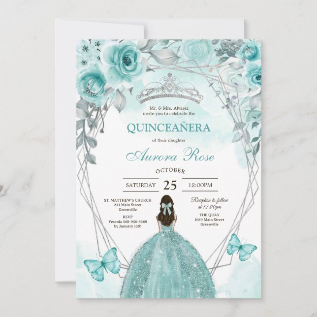Invitación Modern Rustic Quinceanera Invitation (Anverso)