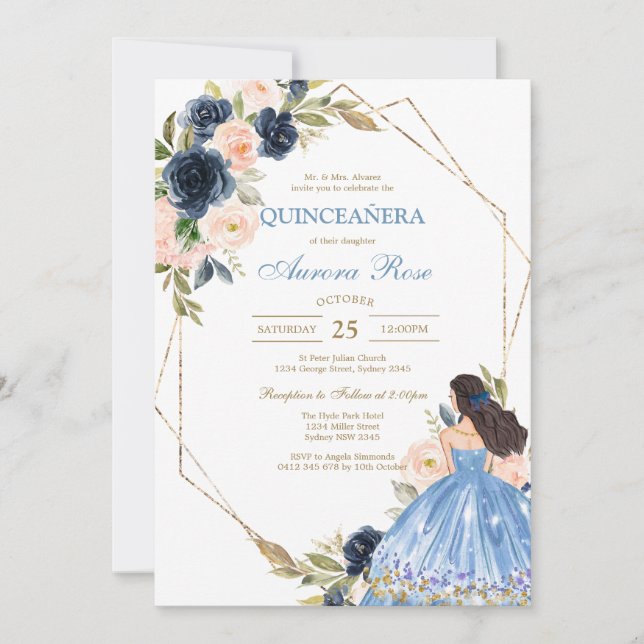 Invitación Modern Rustic Quinceanera Invitation (Anverso)