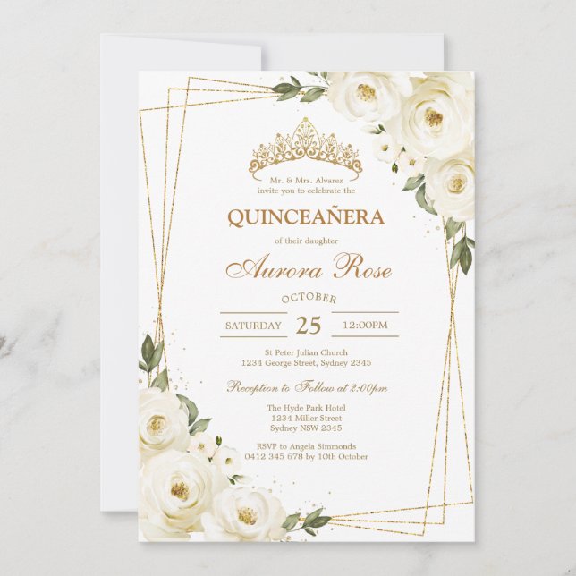 Invitación Modern Rustic Quinceanera Invitation (Anverso)