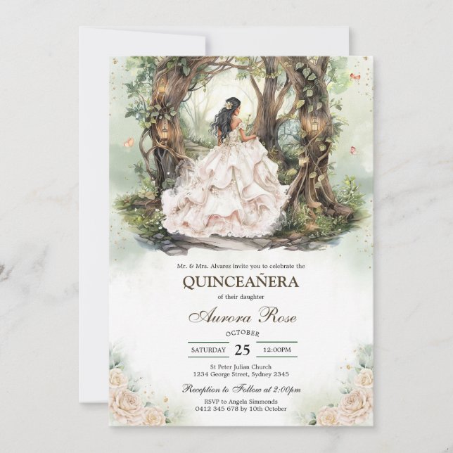 Invitación Modern Rustic Quinceanera Invitation (Anverso)