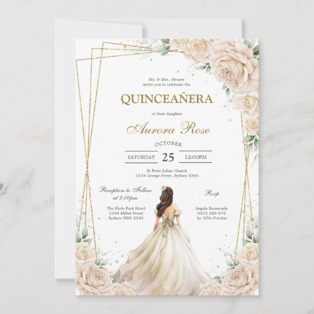 Invitación Modern Rustic Quinceanera Invitation (Anverso)