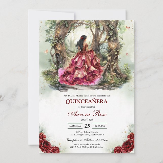 Invitación Modern Rustic Quinceanera Invitation (Anverso)