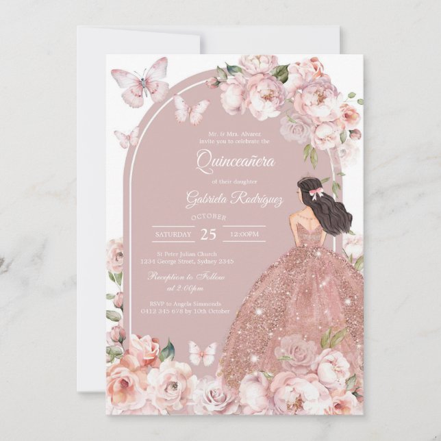 Invitación Modern Rustic Quinceanera Invitation (Anverso)