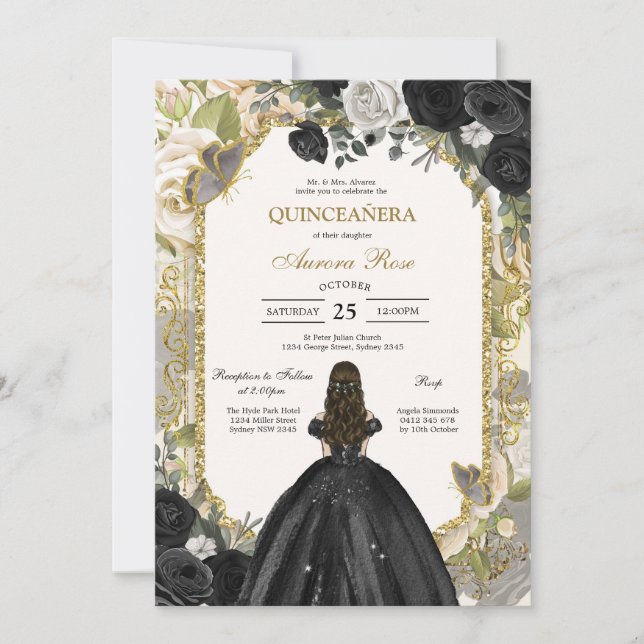 Invitación Modern Rustic Quinceanera Invitation (Anverso)
