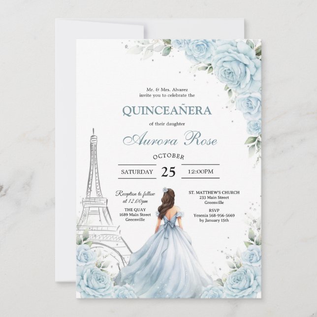Invitación Modern Rustic Quinceanera Invitation (Anverso)