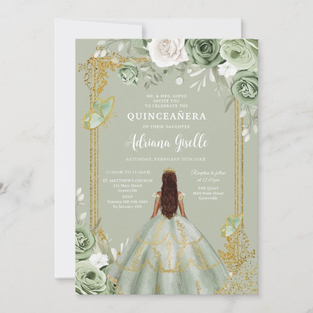 Invitación Modern Rustic Quinceanera Invitation (Anverso)