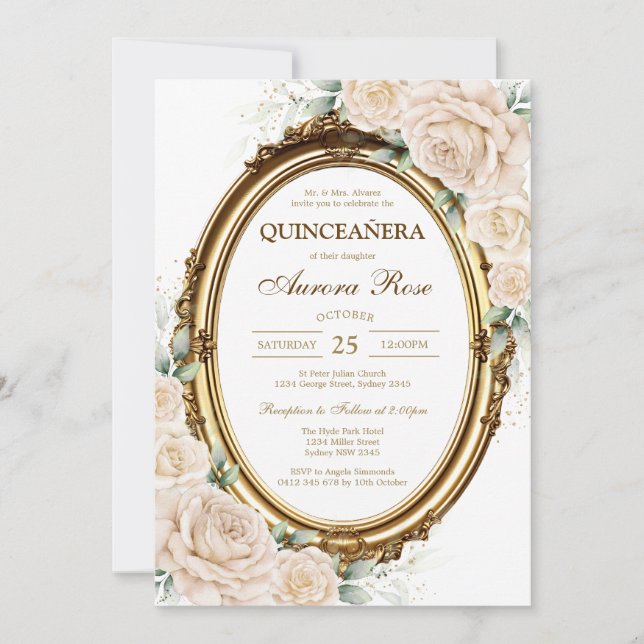 Invitación Modern Rustic Quinceanera Invitation (Anverso)