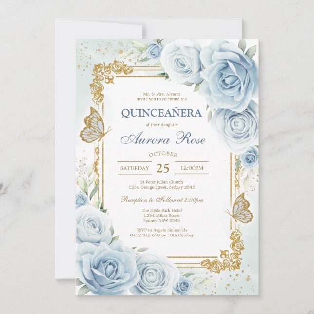 Invitación Modern Rustic Quinceanera Invitation (Anverso)