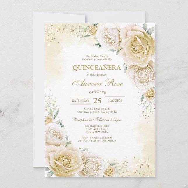 Invitación Modern Rustic Quinceanera Invitation (Anverso)