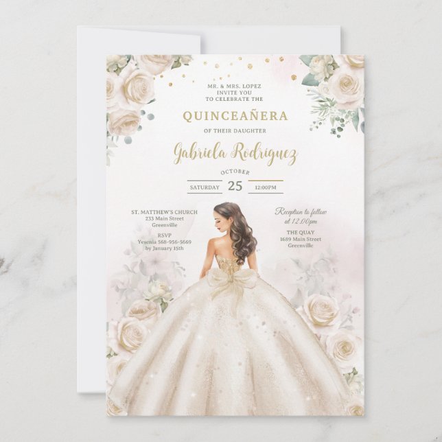 Invitación Modern Rustic Quinceanera Invitation (Anverso)