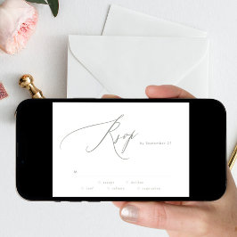 Invitación Modern Sage Green White Wedding RSVP