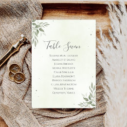 Invitación Modern Sage Greenery Wedding Seating Plan Card