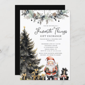 Invitación Modern Santa Favorite Things Invite