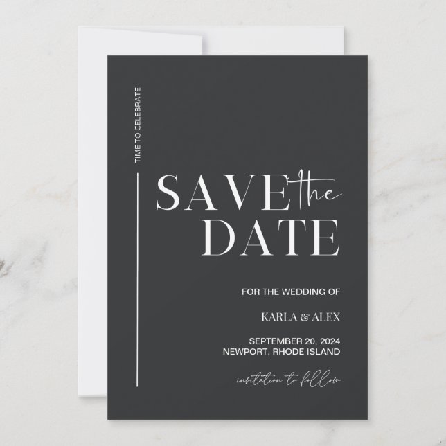 Invitación Modern Save The Date Boda (Anverso)