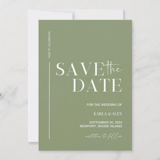 Invitación Modern Save The Date Boda (Anverso)