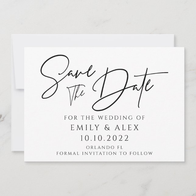 Invitación Modern Save the Date Card (Anverso)