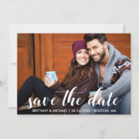 Modern Save The Date Engagement Photo WS