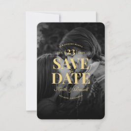Invitación Modern Save the Date Monogram QR Boda