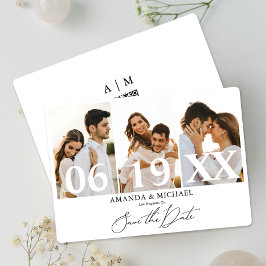 Invitación Modern Save the Date Photo QR Code Boda