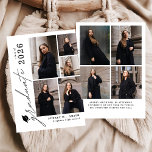 Invitación Modern Script 9 Photos Graduation Announcement<br><div class="desc">Celebrate your graduate’s milestone with this Modern Script 9 Photos Graduation Announcement, designed to beautifully showcase seven favorite photos in a clean, modern layout. Featuring elegant flowing script paired with minimalist typography, this personalized announcement highlights special memories while sharing the exciting news with family and friends. Perfect for high school...</div>