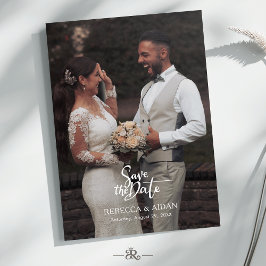 Invitación Modern Script All in One Photo Wedding Invitation