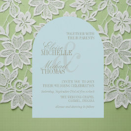 Invitación Modern Script Citrus Blue Formal Arch Wedding 