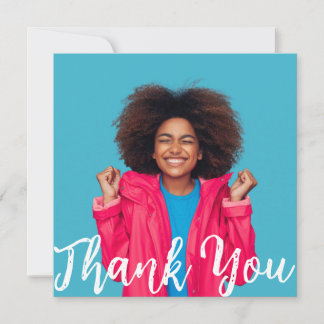 Invitación Modern Script Custom Photo Graduation Thank You I