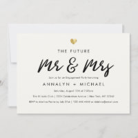 Modern Script Gold Future Sr. y Mrs Engagement