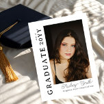 Invitación Modern Script Graduate 2 Photo Graduation<br><div class="desc">Celebrate your graduate’s milestone with this Modern Script 2 Photo Graduation Announcement, designed to beautifully showcase seven favorite photos in a clean, modern layout. Featuring elegant flowing script paired with minimalist typography, this personalized announcement highlights special memories while sharing the exciting news with family and friends. Perfect for high school...</div>