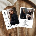 Invitación Modern Script Graduate 4 Photo Graduation<br><div class="desc">Celebrate your graduate’s milestone with this Modern Script 4 Photo Graduation Announcement, designed to beautifully showcase seven favorite photos in a clean, modern layout. Featuring elegant flowing script paired with minimalist typography, this personalized announcement highlights special memories while sharing the exciting news with family and friends. Perfect for high school...</div>