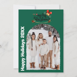 Invitación Modern Script Happy Holidays Arch 2 Photo Holiday 