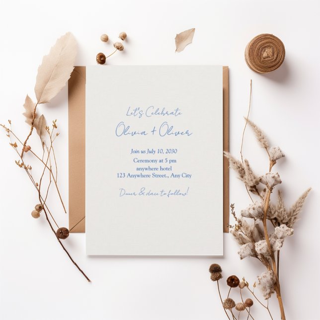 Invitación Modern Script Minimalist Wedding Invitation (Subido por el creador)