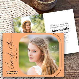 Invitación Modern Script Photo Class of 2025 Graduation Party