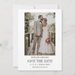 Invitación Modern Script Photo Wedding Save The Date