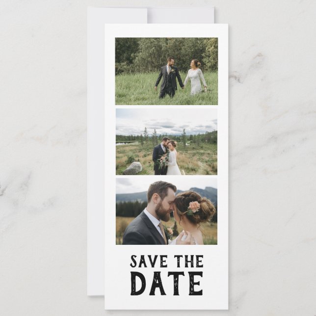 Invitación Modern Script Photo Wedding Save The Date (Anverso)