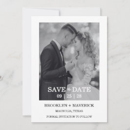 Invitación Modern Script Photo Wedding Save The Date