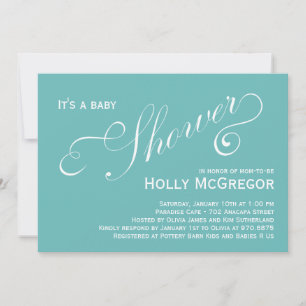 Invitación Modern Scripts Baby Shower Invitation - Blue