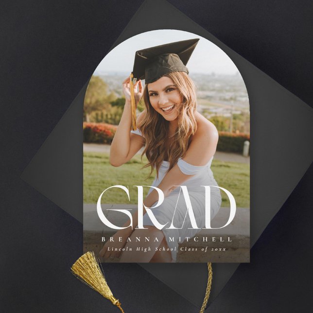 Invitación Modern Serif Elegant Arch Photo Graduation (Subido por el creador)