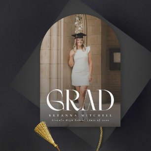 Invitación Modern Serif Elegant Arch Photo Graduation