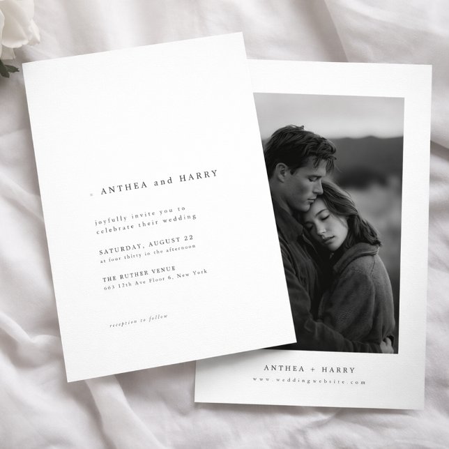 Invitación Modern Serif Typography Black and White Wedding (Subido por el creador)