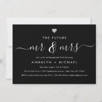 Modern Silver Black Future Mr. y Mrs. Engagement