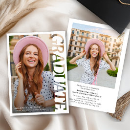 Invitación Modern Simple Graduate 2 Photo Graduation Party 