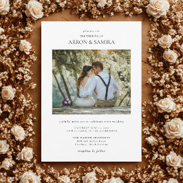 Invitación Modern Simple Photo Photo Wedding Invitation