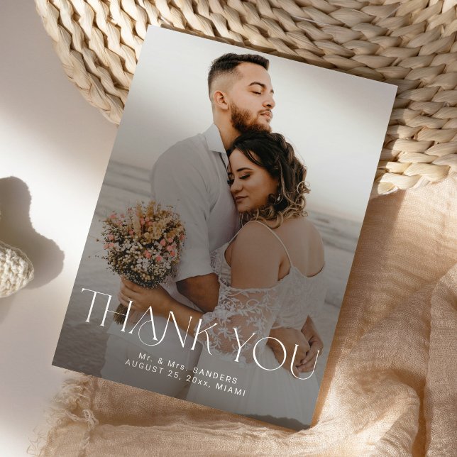 Invitación Modern simple photo wedding DIGITAL thank you card (Subido por el creador)
