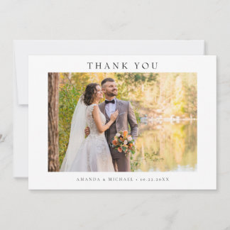Invitación Modern Simple Photo Wedding W Note Landscape