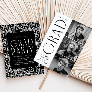 Invitación Modern Simplicity 3 Photo Collage Graduation Party
