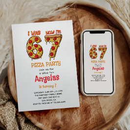 Invitación Modern Slice Slice Boy Six Seven Birthday Party